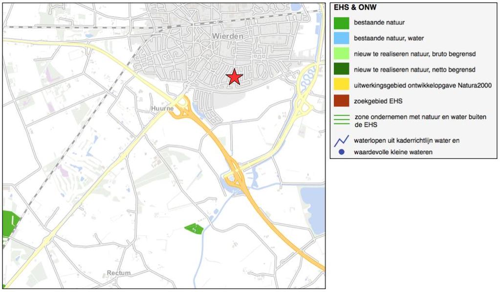 Afbeelding 5.1 Uitsnede risicokaart Overijssel (Bron: Risicokaart Overijssel) Het dichtstbijzijnde gebied dat is aangewezen als EHS is gelegen op circa 2 kilometer afstand.