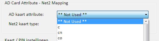 Afbeelding 9 Kies onder (1) voor de optie: '**Not Used**'' indien de AD géén