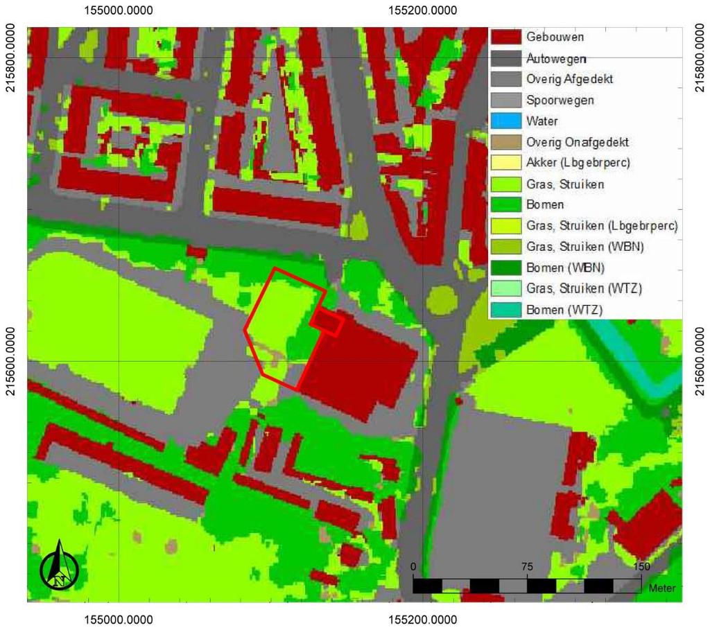 Merksem Rodeloopstraat 2 15 Figuur 11: Bodemgebruikskaart met aanduiding van het onderzoeksgebied (www.geopunt.be/kaart) Het terrein is momenteel deels in gebruik als sporthal.