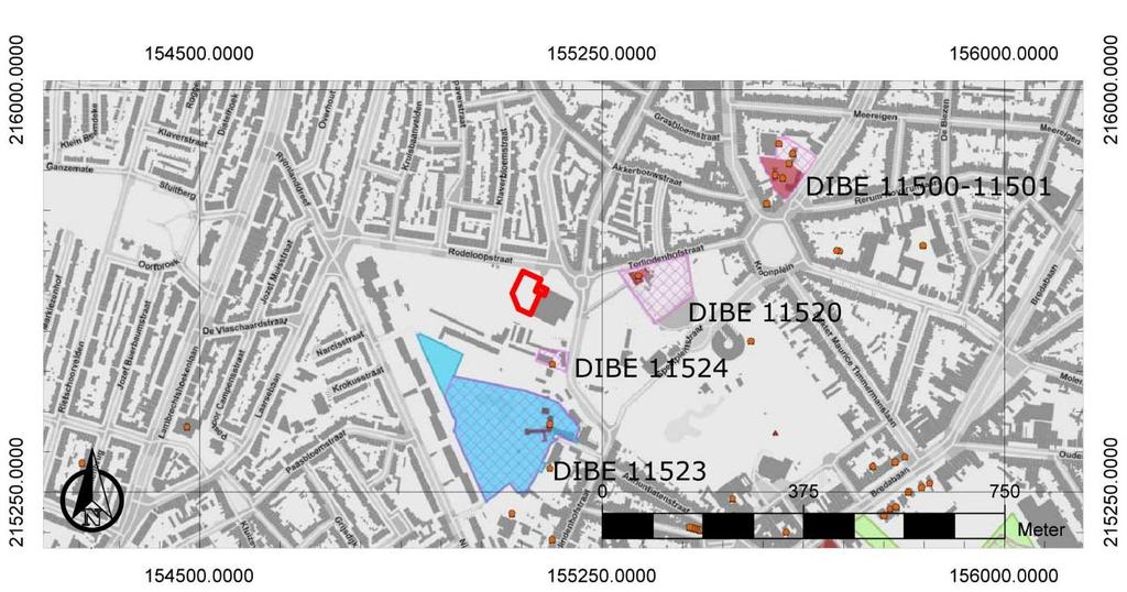 Merksem Rodeloopstraat 2 21 Vervolgens zijn we geïnformeerd aan de hand van topografische kaarten, zoals die uit 1902 (Figuur 17) en 1948 (Figuur 18).