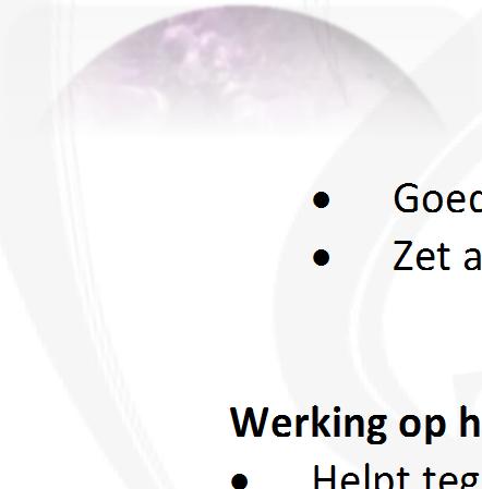 Hierdoor kan vermoeidheid, onrust en prikkelbaarheid ook afnemen. Ondersteunt de lever en de pancreas. Bevordert de bloeddoorstroming in de haarvaten.