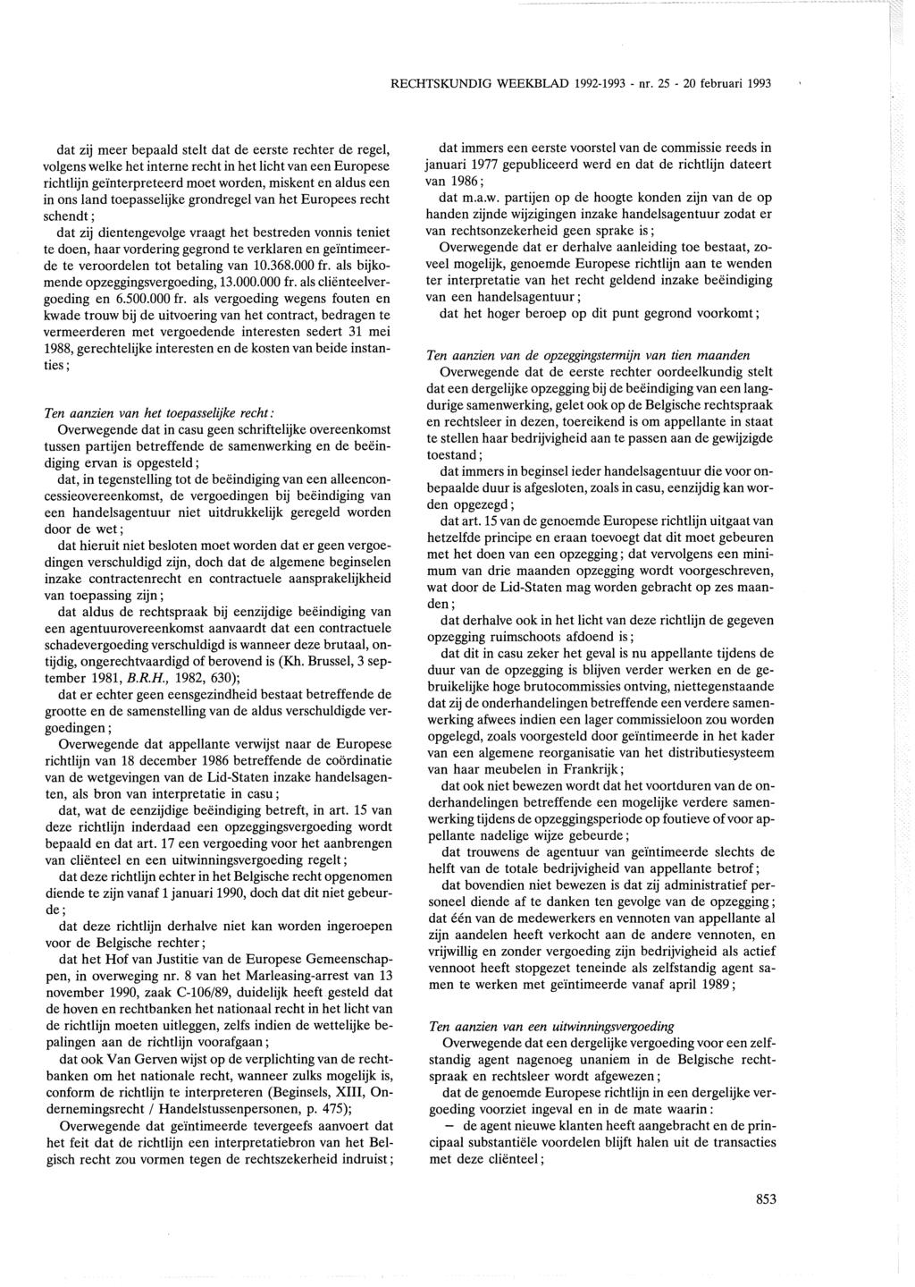 RECHTSKUNDIG WEEKBLAD 1992-1993 - nr.