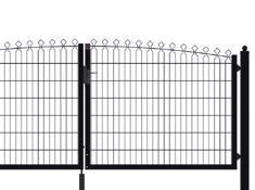Afstand tussen de palen: 36 mm. Klemmen om paneel aan poortpalen te bevestigen niet inbegrepen (apart te bestellen).