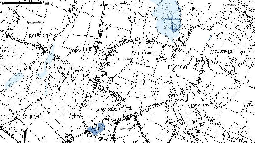 toelichtingsnota RUP dorpskern Laar Schrael Wezen Lareveenstraat Vekeputtenweg Kaart 8: waterlopen en watertoets grens studiegebied Laercant Het Spreuwen Huys