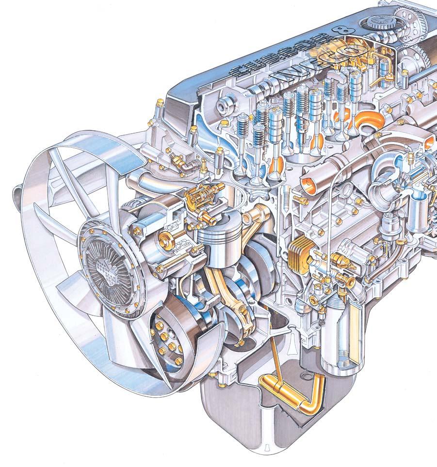 MOTOREN Techniek van de Iveco Cursor-motor Met de Cursor-motor presenteert Iveco een kleine, lichte vierkleppen dieselmotor met grootse prestaties.