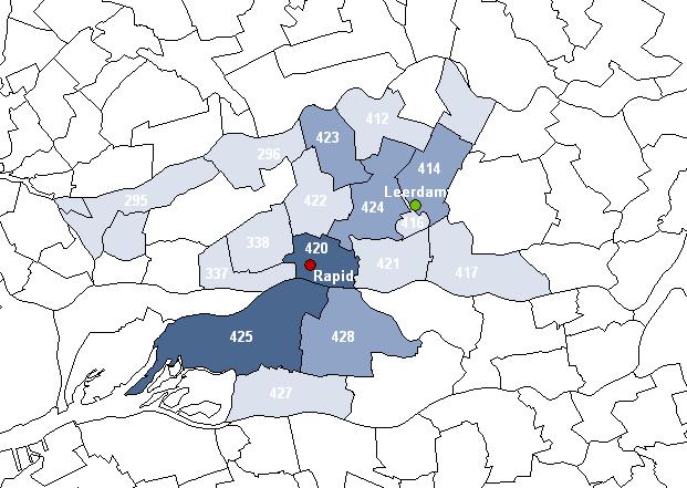 Ruim 400 potentiële leden in de regio Gorinchem 16 Aantal potentiële nieuwe KNHB-leden per 3-cijferige postcode Verdeling leden 2010 over doelgroepen Overzicht potentiële nieuwe KNHB-leden per