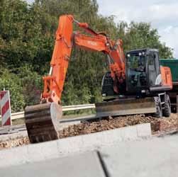 Extra versteviging Het chassis van de nieuwe mobiele ZAXIS-graafmachines is verstevigd voor meer duurzaamheid.