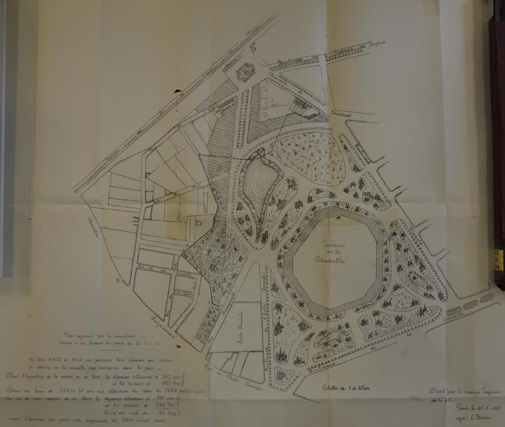 Foto 15: Urbanisatieplan E. Braun, uitgevoerd ontwerp. Bron : BRAUN E.