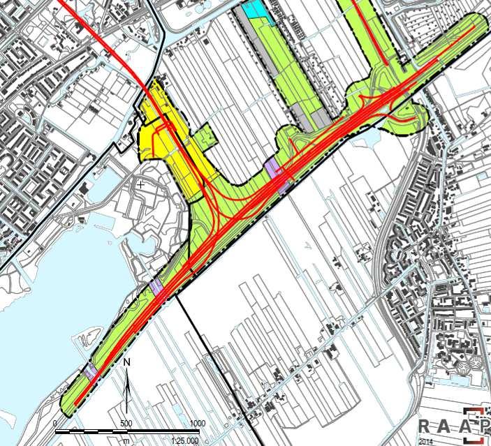 Figuur 6.1: Advieskaart archeologisch vervolgonderzoek A4 [Bron: RijnlandRoute deelgebied Europaweg - knooppunt Ommedijk, RAAP, 2014] Tabel 6.