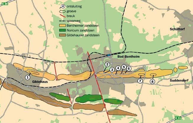 De herkomst van de sedimenten moet gezocht worden op de omringende hoger gelegen gebieden: het Münsterland Blok, het Rijnlands Massief en het Friesland Platform.