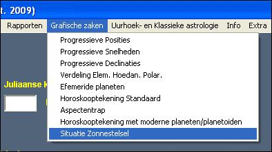 1 Zonnestelseloverzicht van de horoskoopsituatie Newcomb Versie-4 bevat een zeer mooi en bijzonder leerzaam onderdeel om inzicht te verkrijgen in de loop van de planeten en de Maan.