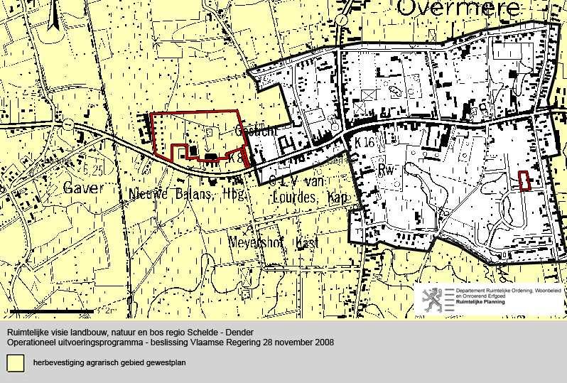 3.4.2 Bestaande juridische toestand Deelgebied 1 Het deelgebied is, volgens het gewestplan Dendermonde (K.B. van 7 november 1978), grotendeels bestemd als agrarisch gebied.