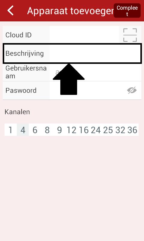 7. In het veld "Beschrijving" voert u de gewenste naam 8.