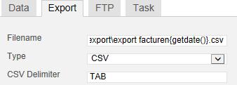 5.4 Variabelen in de bestandsnaam van de exportconnector Bij het exporteren van gegevens uit FileLinx kan een bestand aan worden gemaakt waarin de bestandsnaam variabelen zoals de datum zijn verwerkt.