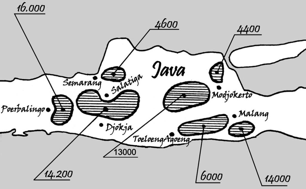 bron 22 Het aantal soldaten van de Republiek op Java. bron 23 Indonesiërs wapperend met Japanse vlaggen.