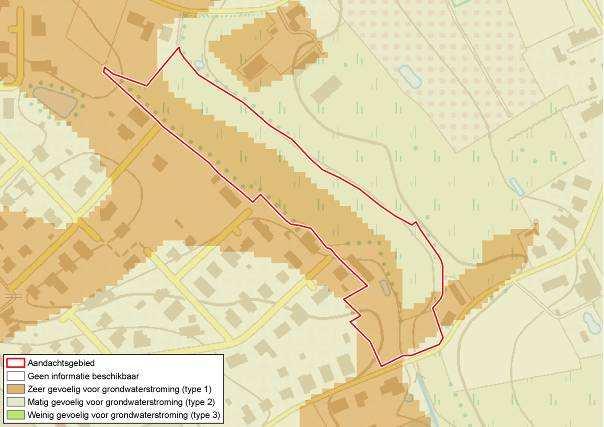 Figuur 13: Situering op de watertoetskaart grondwaterstromingsgevoelige gebieden 2.