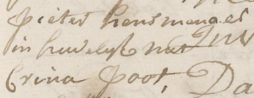 18.12.1769 Pieter Hensmenger verschijnt met zijn vrouw in de weeskamer van Oud- Vossemeer 28 27.05.1770 Pieter Hengstmengel begraaft een kind in Sint Maartensdijk 29 ca.