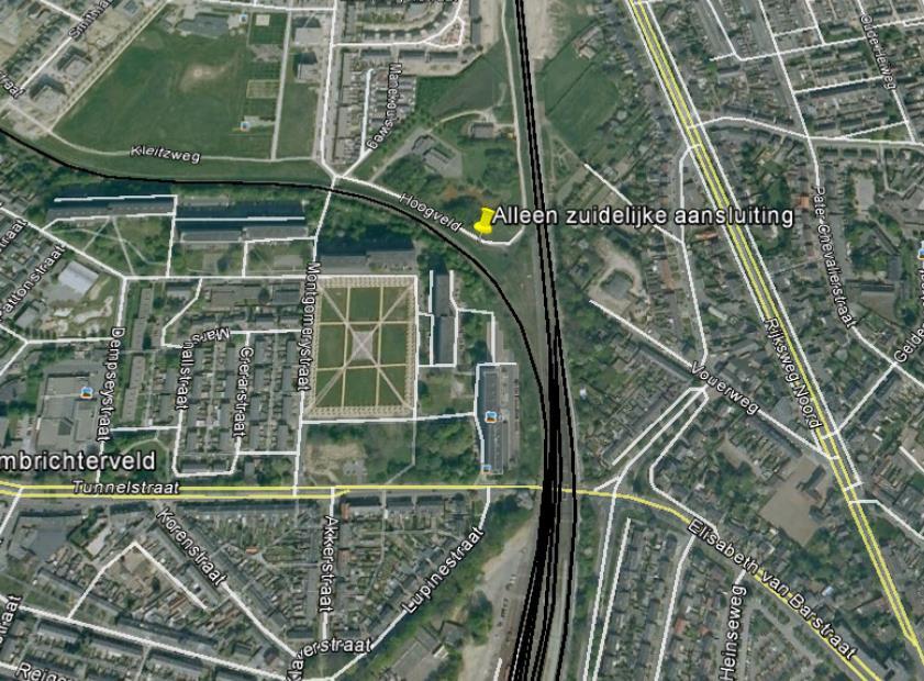 2 De kruising met de N297 en N276 ten zuidwesten van Nieuwstadt is een moeilijk inpasbare en daarmee kostentechnisch zeer ongunstige