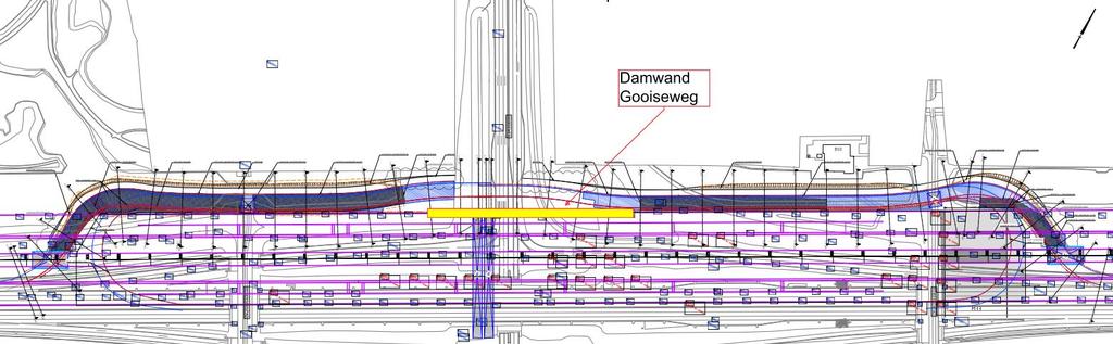 1 INLEIDING 1.1 Objectomschrijving Ten behoeve van de bouw van de tunnelconstructie dient een damwandconstructie te worden aangebracht aan de noordzijde van de huidige A9 ter hoogte van de Gooiseweg.