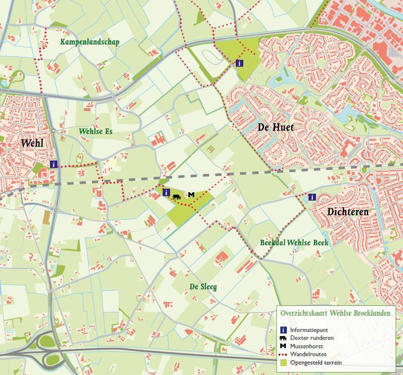 Afbeelding 27 Overzichtskaart Wehlse Broeklanden (juni 2012) Landgoed t Maatje (nummer 5 in Afbeelding 25): Voorheen was dit landgoed een gemengd landbouwbedrijf.
