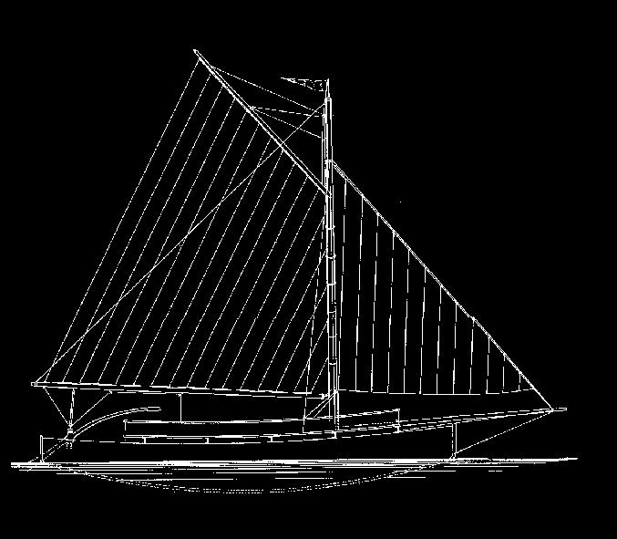 dekplan; doorsneden; aanzicht/tuigplan Auteur: J.B. van Heek l.o.a. 65 cm dm 1991/11, 1992/1,3,5,7,9, 1993/2,4,6,7,8,9 Kopie artikel: 72.