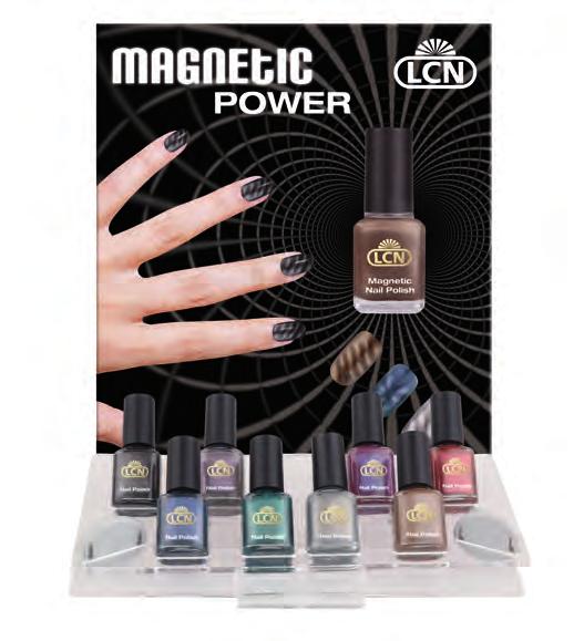 nails Display Magnetic Nail Polish : Ieder 1x als Tester Magnetic Nail Polish, 8 ml, nr. 1 tot 8 daar komt de Magneet nr. 1 diagonaal en nr. 2 star bij.