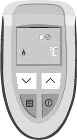 6. Thermostaat kiezen Indien u over wilt gaan naar een thermostatische regeling,werkt u als volgt : Druk 3x op de knop tot u in het scherm komt met symbolen volgens figuur 2.