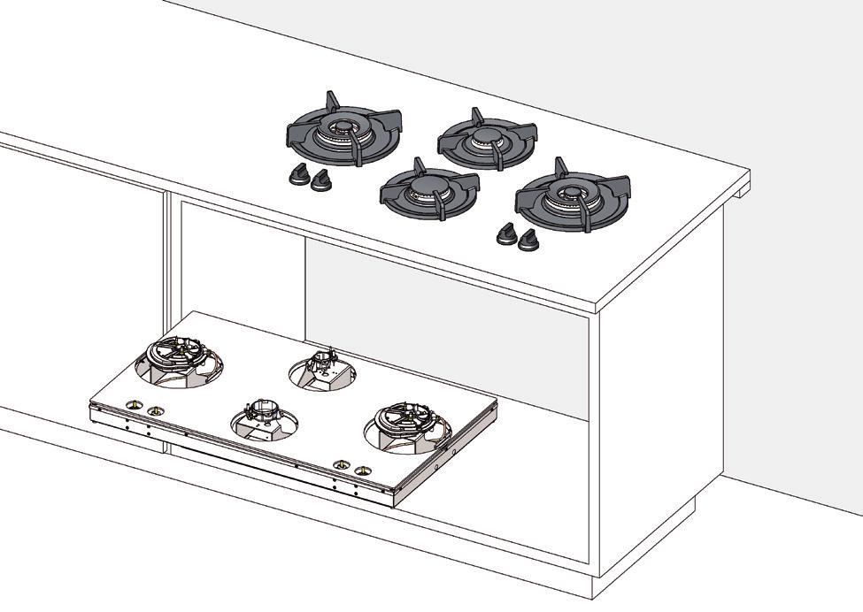 5. Installatie PITT cooking (alle materialen) Volg nauwkeurig de PITT cooking montagehandleiding.