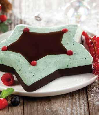 Sterallure Kerstijstaart Kerstster van Pistache & Chocolade Roomijs, half gechocolateerd en