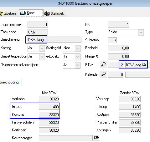 1 Reservering-header, met - Administratie => Filiaalinfo, Assortiment (net als bij naamgeving bestand) - Dagboek => hardgecodeerd op 92.