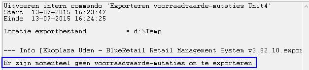 locatie van het exportbestand wordt ingesteld) worden de actuele voorraadwaardes als zijnde mutatie doorgestuurd naar