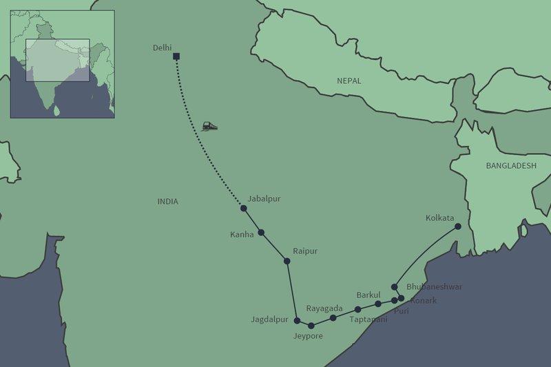 Dagprogramma De stammen van Orissa In deze bijzondere route maakt u kennis met het onbekende oosten van India.