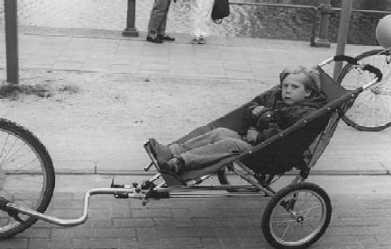 MEERIJDEN MET DE FIETS Achter een standaardfiets Buggy - Uitzicht - Standaardfiets behouden -