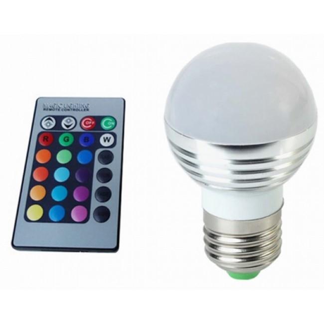 HUIS EN HOBBY E27 RGB LED lamp 3W 3W LED lamp E27 (dikke fitting)