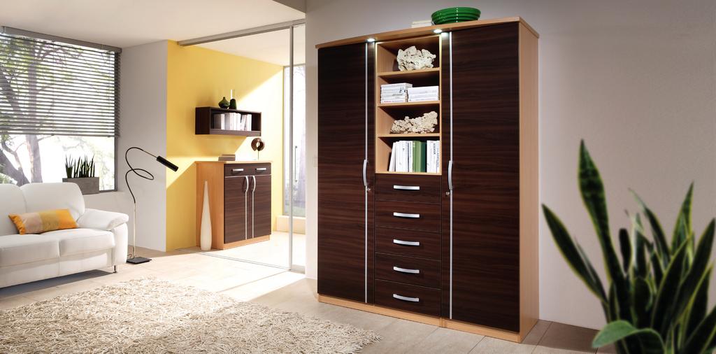 Overtuigende VEILIGHEID VEILIGHEID voor vertrouwen Het meubelsysteem Adrano biedt een veelvoud aan verschillende beveiligingen voor waardevolle bezittingen.