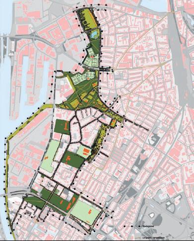 Groen op het bedrijventerrein Het groen op het bedrijventerrein zelf bestaat grotendeels uit laanbomen.