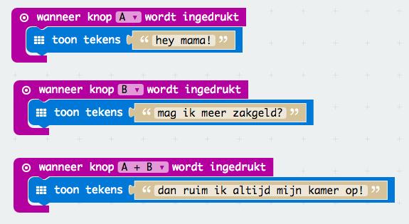 Stap 5: lekker voelen In de micro:bit zitten ook allerlei sensoren: de bit kan meten of hij valt, wordt geschud, beweegt, gedraaid, hoe warm het is en hoe licht het is.