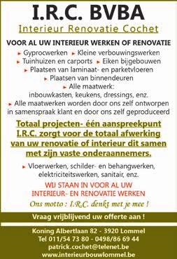 Particulieren en bedrijven Gevelbepleistering met of zonder isolatie inclusief 10-jarige verzekeringsgarantie Binnenbepleistering Norbert Neeckxlaan 114-3920 Lommel Tel.