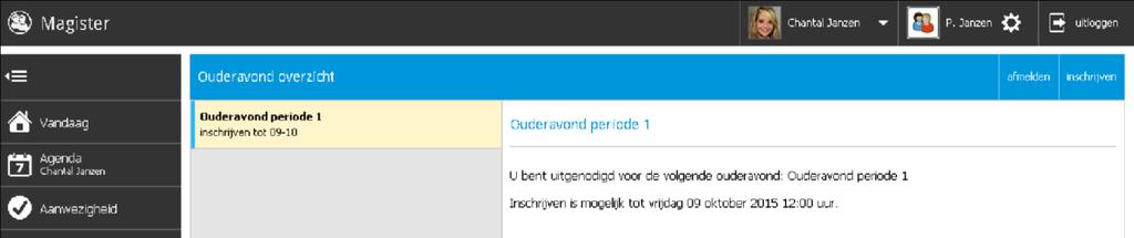 Ouders Ouders hebben een apart account om de gegevens van de kinderen te bekijken. De schermen met bijbehorende functionaliteiten zijn, op een paar zaken na, hetzelfde als bij leerling.