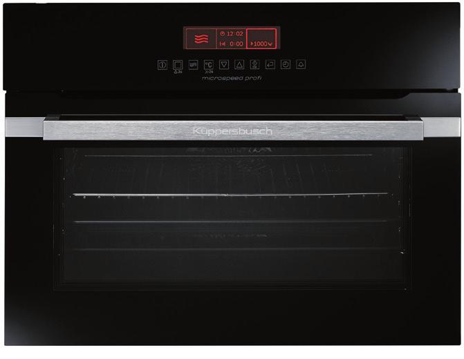 0 J Combi - oven met MultiTherm plus verwarmingssysteem en microgolf: 90 bak- en braadprogramma s 20 memory programma s individueel instelbaar 18 ovenfuncties Microgolf vermogen: 1000 W Grill (1900