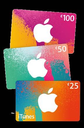 Maximaal 6 itunes Gift Cards per persoon. TM en 2017 Apple Inc.