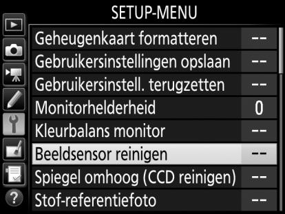 Cameramenu s De meeste opname-, weergave- en instellingenopties zijn toegankelijk via de cameramenu s. Druk op de G-knop om de menu s te bekijken.