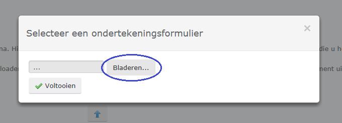 Handleiding verlening beschikbaarheidbijdrage (medische) vervolgopleidingen 2018 Figuur 22 Vervolgens klikt u op Bladeren en selecteert u het juiste document op uw computer Daarna klikt u op