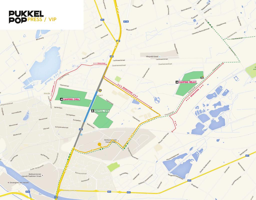 Er zijn twee grote omleidingsroutes. 1.Van Zonhoven naar Hasselt. Via de Kempische Steenweg Ranonkelstraat ( enkele richting) Paalsteenstraat Kempische Steenweg. 2.Van Hasselt naar Zonhoven.