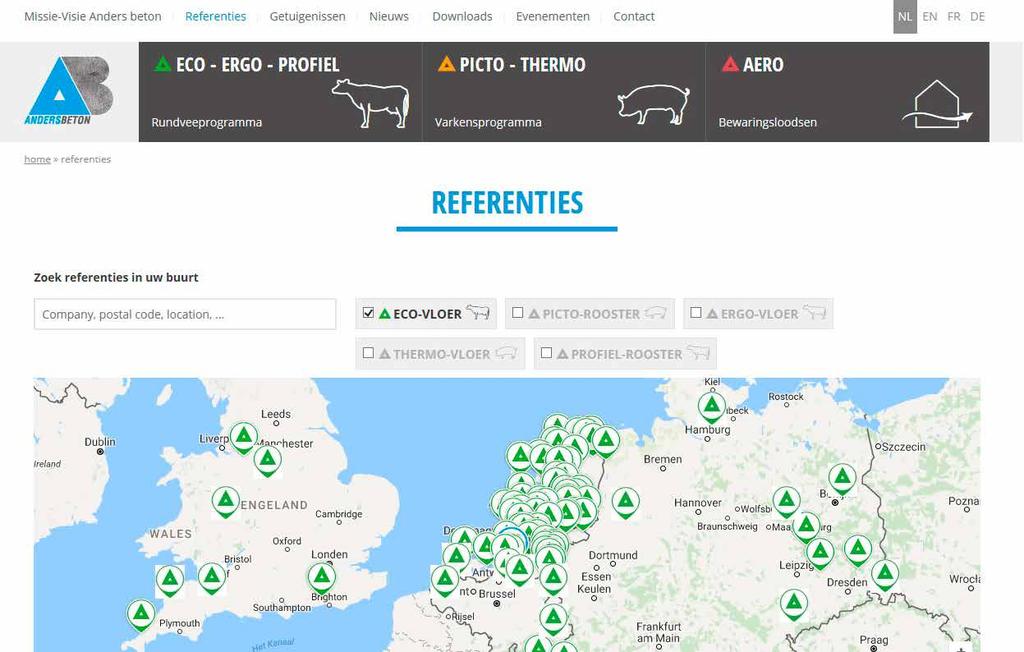 ECO-Vloer. Referenties Ruim 620 melkveehouders investeerden in de ECO-Vloer. Dagelijks lopen er meer dan 60.000 koeien op ECO-Vloeren verspreid over gans Europa. Onze klanten zijn onze referenties.