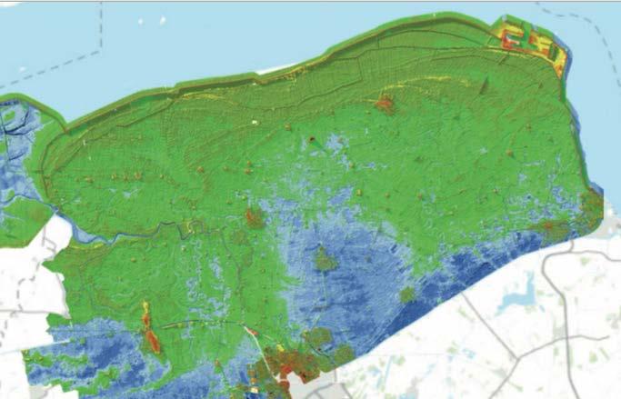 Kwelderwallen Opslibbing tegen de noordkust Slaperdijken Het oude stroomdal van de Fivel.