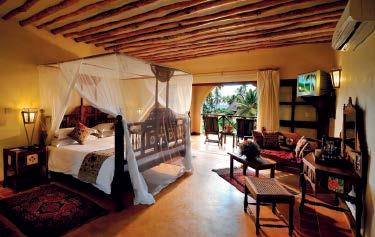 De Pwani kamers liggen in een prachtige tuin en zijn gebouwd in traditionele rondavels met elk twee slaapkamers. De Bahari kamers liggen onmiddellijk aan de zee of hebben zeezicht.