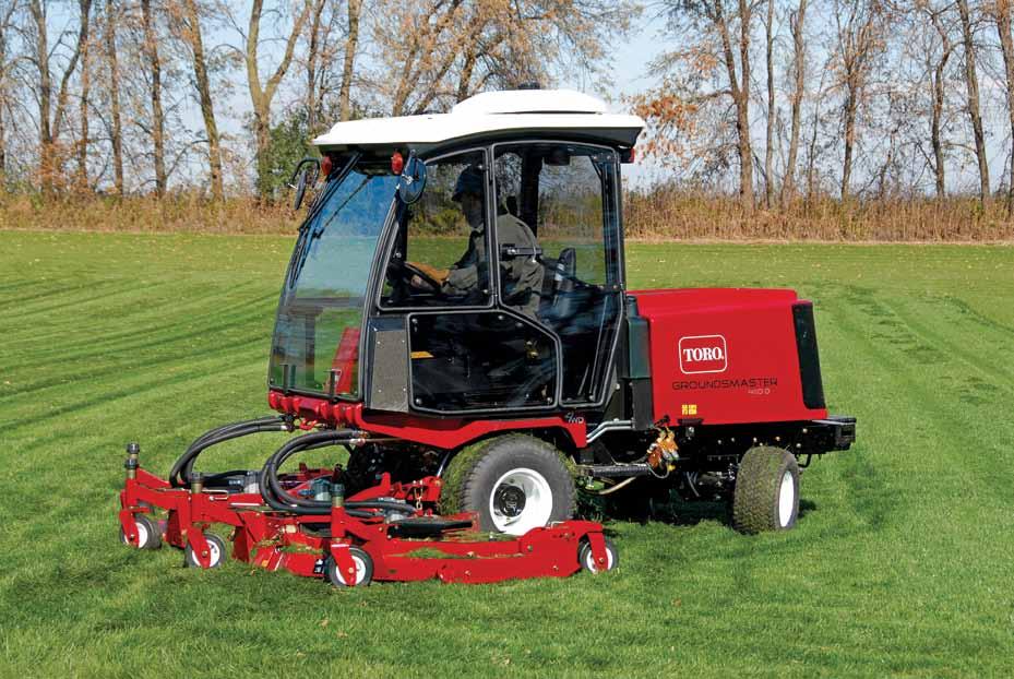 De Groundsmaster 4000-D en 4100-D zijn verrassend stil dankzij het lage toerental en de stille tandwielmotoren. Een bestuurder die comfortabel zit, is veiliger, gelukkiger en productiever.