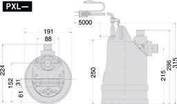 PX 55022 3,2 0,4 0,62 PXL 52022 2,9 0,4 0,54 Curven aan 2900 t/min Courbes à 2900 t/min H (m) 12 10 8 6 4 2 PXL 52522 PX 55022 0 Q(m 3 /h) 0 3 6 9 12 15 18 R08 Type Opties / Options PX 55022 werfpomp