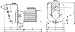 01 RA 01 1/2 RA 02 RA 03 RA/SG ALPHA pompen met elektrische motor Pompes ALPHA à moteur électrique Afmetingen en gewicht - Dimensions et poids TYPE P2 kw Doorlaat Passage Dna Dnm A B C D E F G H I L